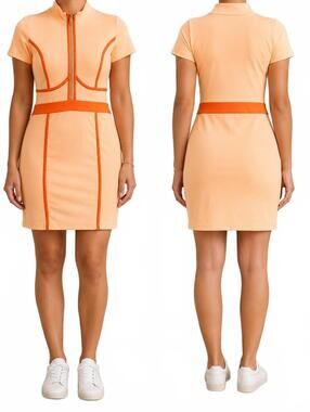 Cherry Mellow Women’s Fitted Mini Dress In A Peach/Coral Color With